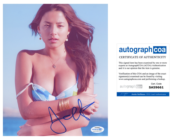 Jessica Gomes Signed 8x10 Photo Sports Illustrated Swimsuit Model Sexy ACOA COA