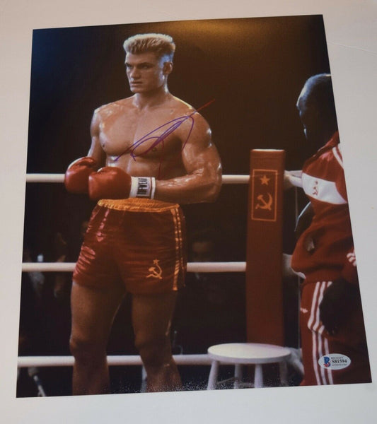 Dolph Lundgren Signed Autographed 11x14 Photo ROCKY IV Ivan Drago Beckett COA