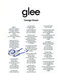 Darren Criss Signed Autographed TEENAGE DREAM GLEE Song Lyric Sheet COA