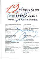 Joy Williams Signed Autograph 12 YEARS A SLAVE "Misery Chain" Lyric Sheet COA VD