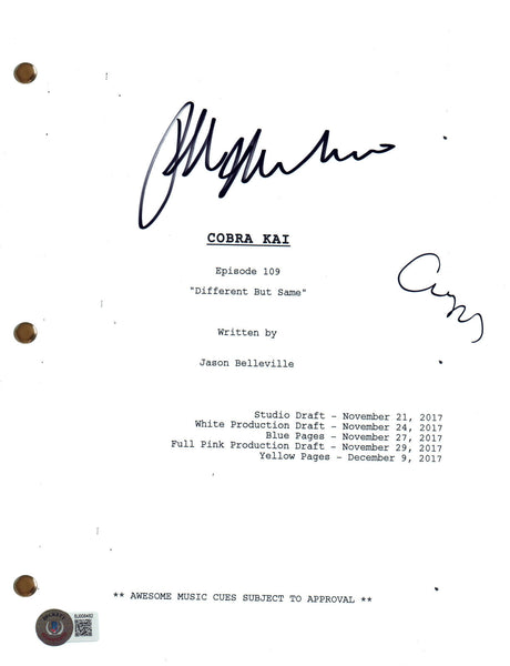 Ralph Macchio Courtney Henggeler Signed Cobra Kai Episode 109 Script Beckett COA