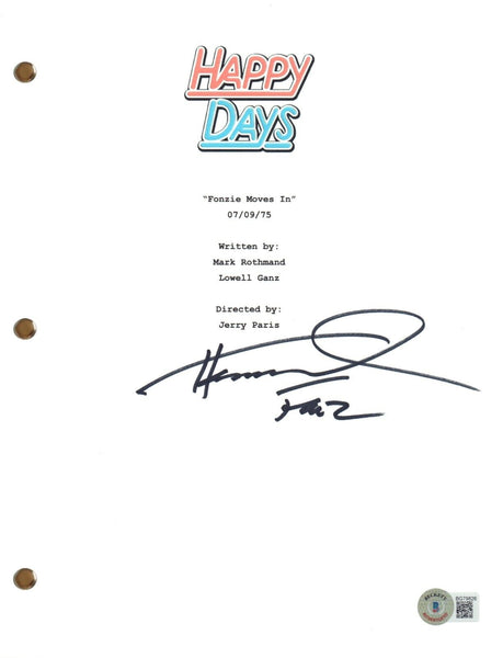 Henry Winkler Signed Autograph Happy Days Fonzie Moves In Script Screenplay BAS