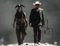 Johnny Depp Signed Autograph 11x14 Photo The Lone Ranger Beckett BAS COA