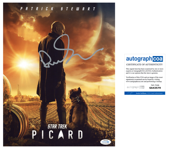 Patrick Stewart Signed Autographed 11x14 Photo Star Trek Picard ACOA COA