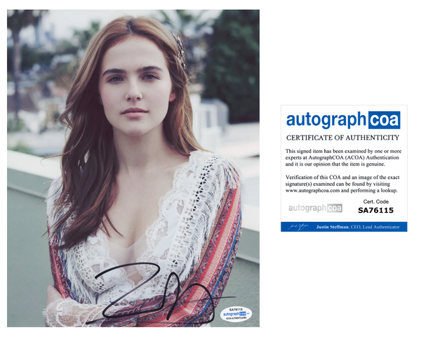 Zoey Deutch Signed Autographed 8x10 Photo The Politician Sexy Actress ACOA COA