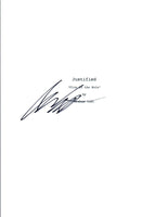 Jacob Pitts Signed Autographed JUSTIFIED  Pilot Episode Script COA VD