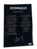 Corey Taylor Signed Stone Sour Through Glass 11x17 Song Lyric Poster Beckett COA