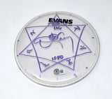 Danny Carey Tool Signed Stage Used 8" Drumhead Heptagram Autograph Beckett COA