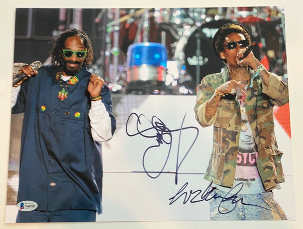 Snoop Dogg & Wiz Khalifa Signed Autographed 11x14 Photo Hip Hop Beckett BAS COA
