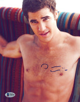 Darren Criss Signed Autograph 8x10 Photo Hollywood Glee Shirtless Pose BAS COA