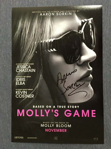 Aaron Sorkin Signed Autographed 10X15 Photo MOLLY'S GAME Screenwriter COA