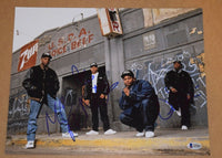 NWA N.W.A. Signed Autograph 11X14 Photo By 3 Mc Ren Dr Dre & DJ Yella BAS COA