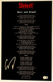 Corey Taylor Signed Slipknot Wait and Bleed 11x17 Lyrics Poster Beckett COA