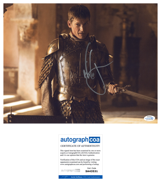 Nikolaj Coster Waldau Signed Autographed 11x14 Photo GAME OF THRONES ACOA COA