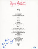 Chris Chaney Signed Autograph Jane's Addiction Stop 8.5x11 Lyric Sheet ACOA COA
