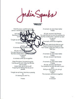 Jordin Sparks Signed Autographed "Freeze" Music Lyric Sheet  COA VD