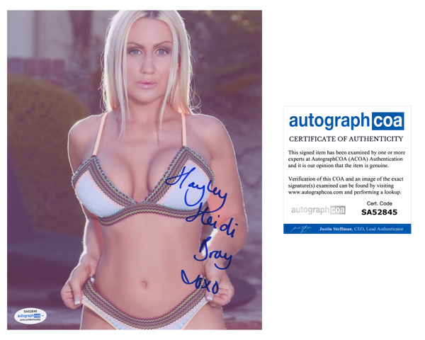 Hayley Heidi Bray Signed Autographed 8x10 Photo Sexy Model ACOA COA