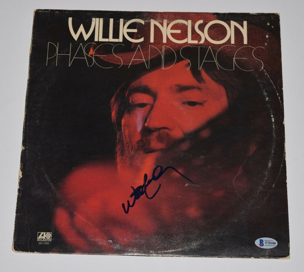 Willie Nelson Signed Autograph PHASES AND STAGES Vinyl Record Album Beckett COA