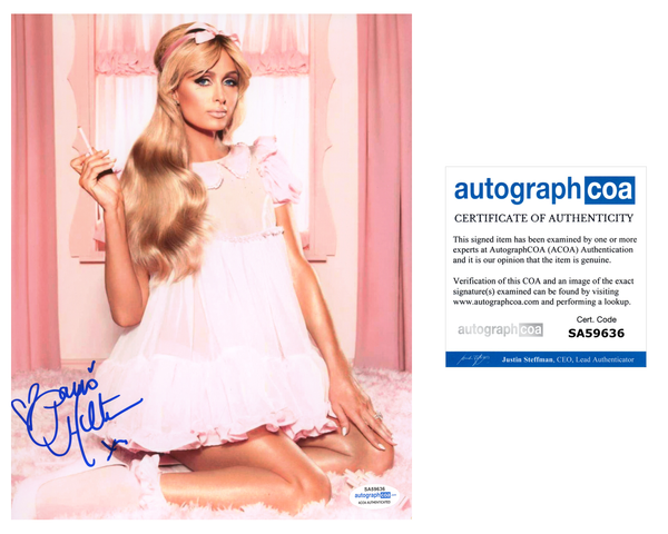 Paris Hilton Signed Autographed 8x10 Photo Sexy Model ACOA COA