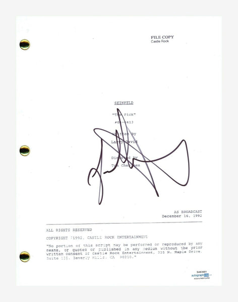 Jason Alexander Signed Autographed Seinfeld The Pick Episode Script ACOA COA