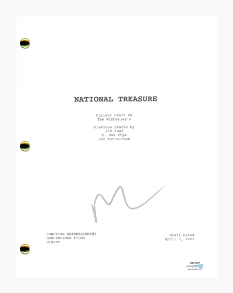 Nicolas Cage Signed Autograph National Treasure Movie Script Screenplay ACOA COA