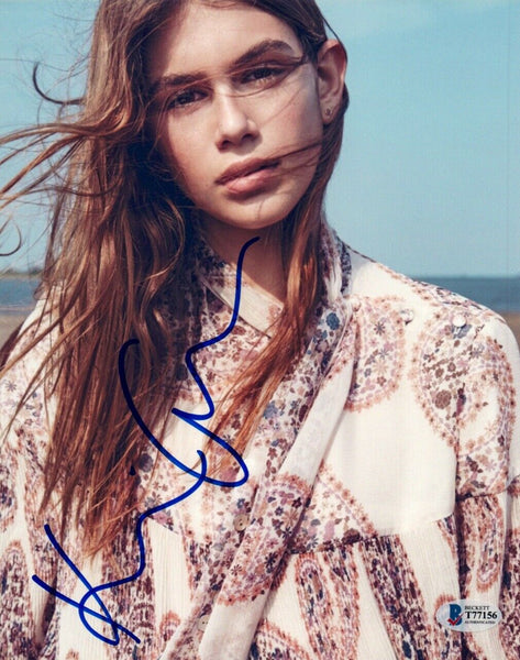 Kaia Gerber Signed Autographed 8x10 Photo Model Beckett BAS COA