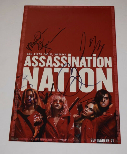 Assassination Nation Cast Signed 11x17 Photo Poster x7 Maude Apatow Abra COA