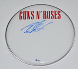 Steven Adler Signed Autographed 12" Drumhead GUNS N ROSES Beckett BAS COA