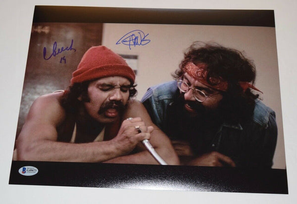 Cheech Marin & Tommy Chong Signed Autographed 11x14 Photo UP IN SMOKE BAS COA