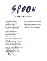 Alex Fischel  Signed Autographed SPOON "Inside Out" Song Lyric Sheet COA VD