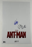 Paul Rudd & Evangeline Lilly Signed Ant-Man Movie Poster 12x18 Autograph BAS COA