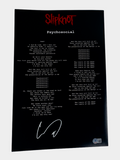 Corey Taylor Signed Slipknot Psychosocial 11x17 Lyrics Poster Photo Beckett COA
