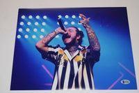 Post Malone Signed Autograph 11x14 Photo Beerbongs & Bentley's Beckett BAS COA