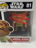 Tim Rose Signed Admiral Ackbar Funko Pop Star Wars It's A Trap Beckett COA