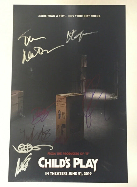Child's Play 2019 Signed Autograph 11X17 Poster Cast Gabriel Bateman +7 COA
