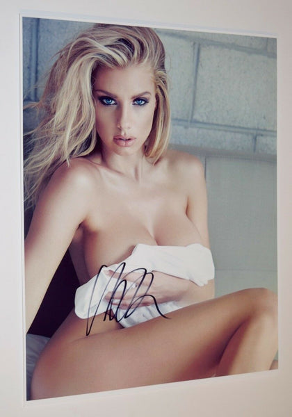 Charlotte McKinney Signed Autographed 11x14 Photo Sexy Hot Topless Model COA AB