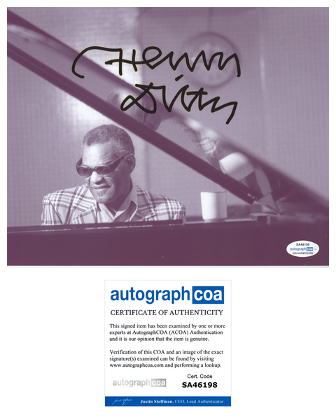 Henry Diltz Signed Autograph 8x10 Photo Ray Charles Rock Photographer ACOA COA