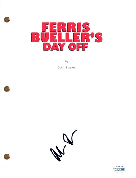 Alan Ruck Signed Autographed Ferris Bueller's Day Off Movie Script ACOA COA