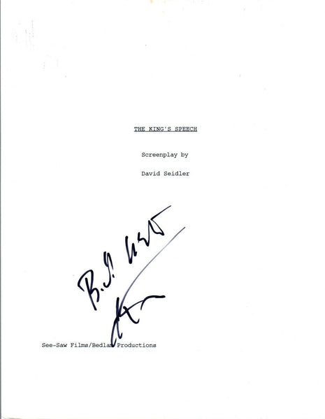 Colin Firth Signed Autographed THE KING'S SPEECH Movie Script COA VD