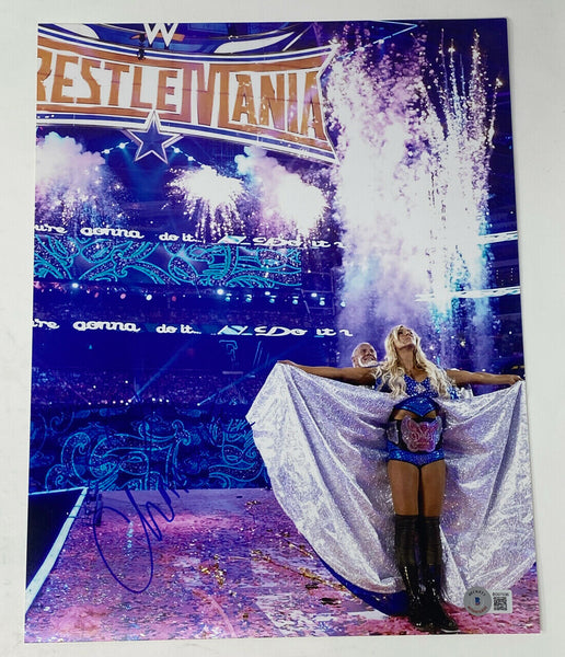Charlotte Flair Signed Autographed 11x14 Photo WWE Diva Wrestling Beckett COA