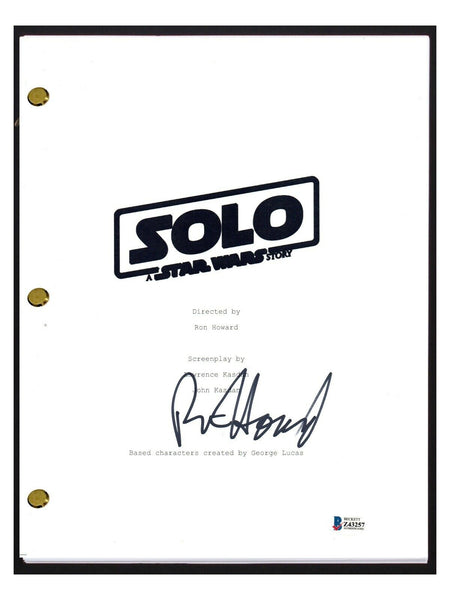Ron Howard Signed Autograph SOLO A Star Wars Story Movie Script Beckett BAS COA