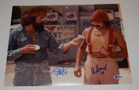 Cheech Marin & Tommy Chong Signed Autographed 11x14 Photo UP IN SMOKE BAS COA