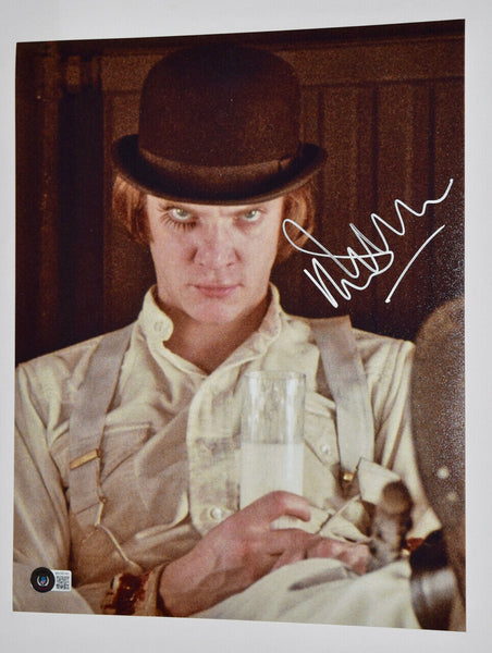 Malcolm McDowell Signed Autograph 11x14 Photo A Clockwork Orange Beckett BAS COA