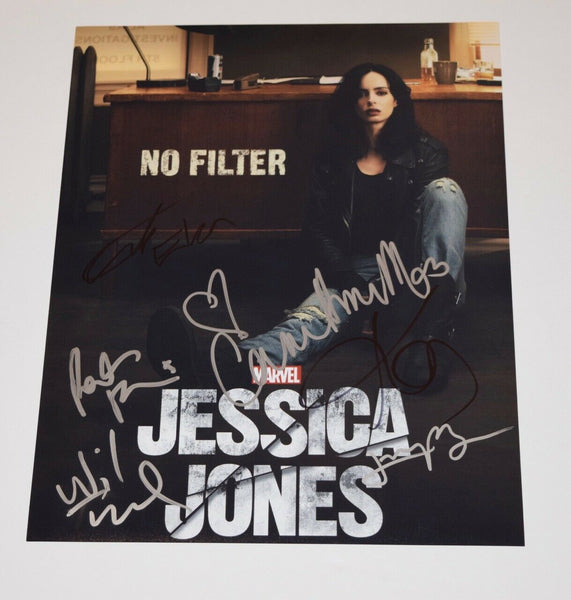 Jessica Jones Cast Signed 11x14 Photo x6 Krysten Ritter Carrie Anne Moss Eka COA