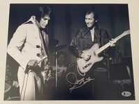 James Burton Elvis Signed 11x14 Photo Elvis Presley TCB Guitarist Beckett COA