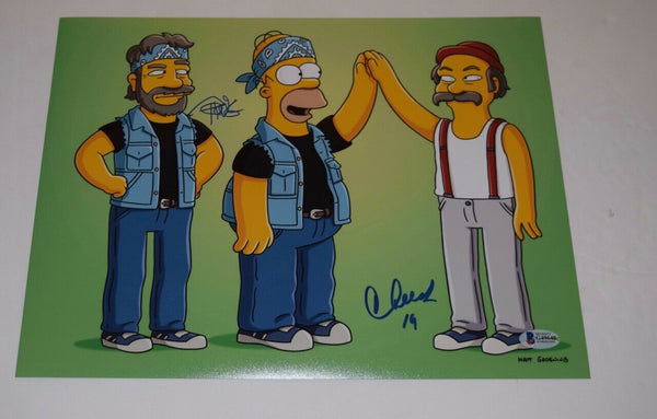 Cheech Marin & Tommy Chong Signed Autographed 11x14 Photo The Simpsons BAS COA