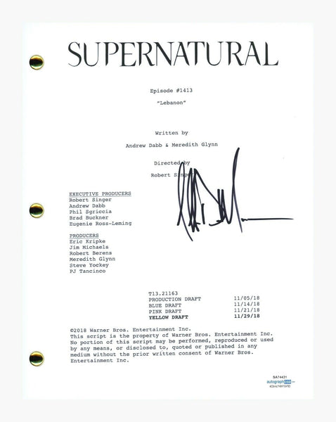 Jeffrey Dean Morgan Signed Supernatural Lebanon Episode Script ACOA COA