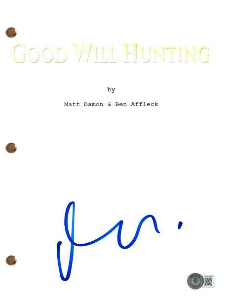 Matt Damon Signed Autograph Good Will Hunting Full Movie Script Beckett COA