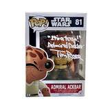 Tim Rose Signed Admiral Ackbar Funko Pop Star Wars It's A Trap Beckett COA