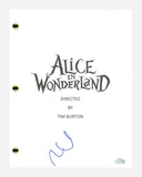 Mia Wasikowska Signed Autographed ALICE IN WONDERLAND Movie Script ACOA COA
